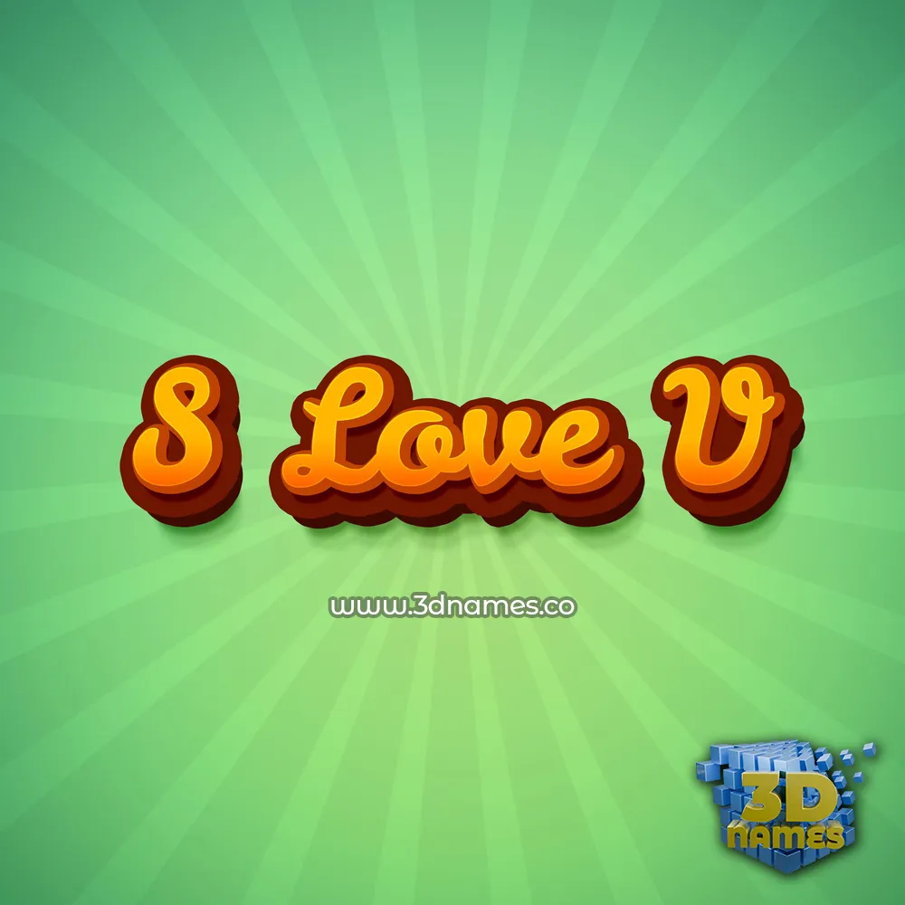 s love v in Green Rays style - 3D name wallpaper