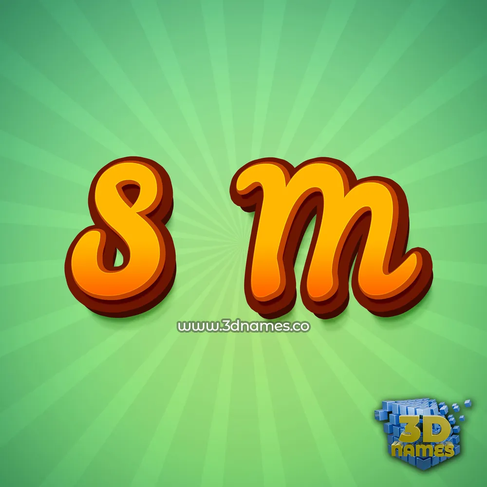 s m in Green Rays style - 3D name wallpaper