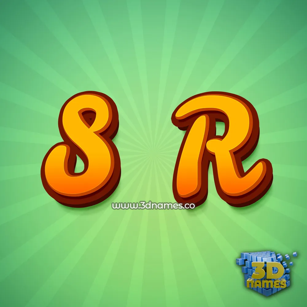 s r in Green Rays style - 3D name wallpaper
