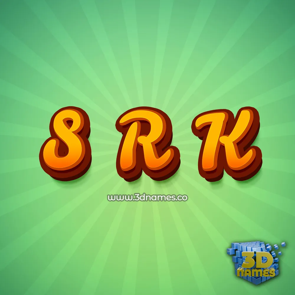 s r k in Green Rays style - 3D name wallpaper