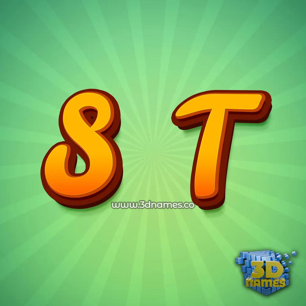 s t in Green Rays style - 3D name wallpaper