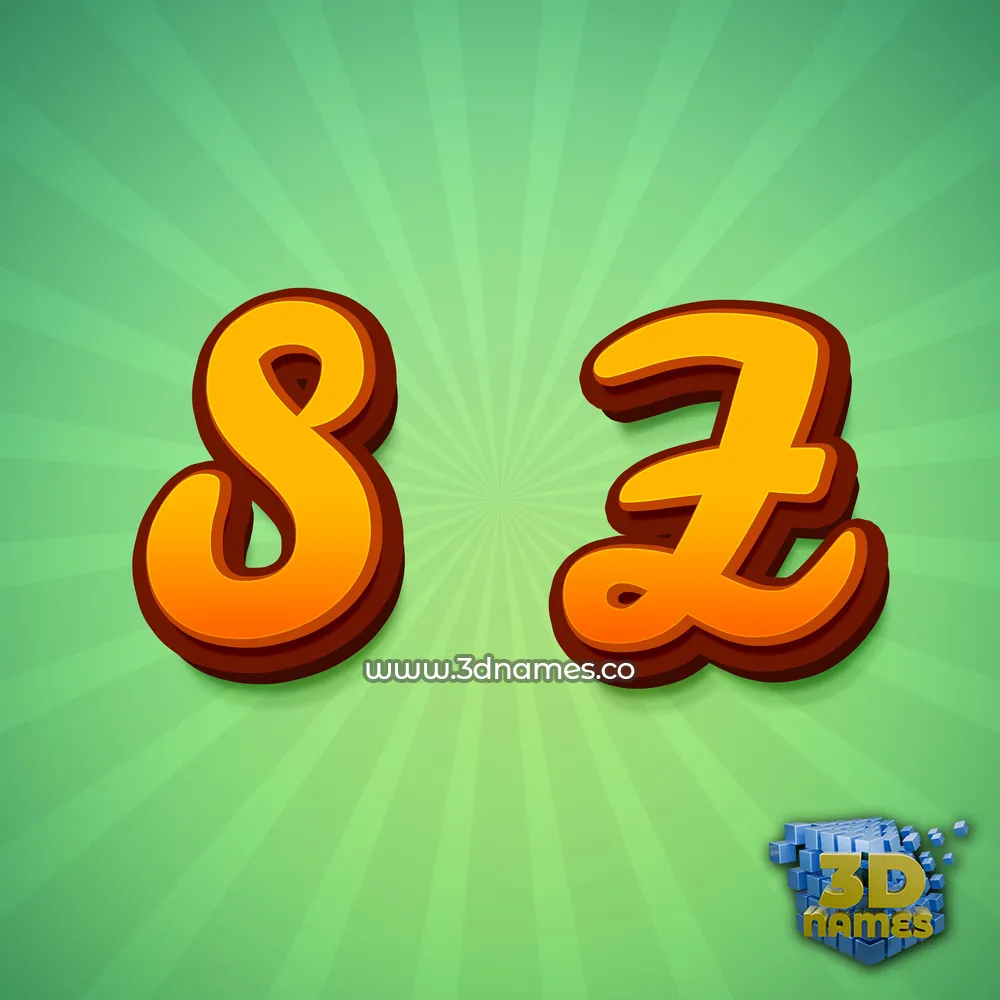 s z in Green Rays style - 3D name wallpaper