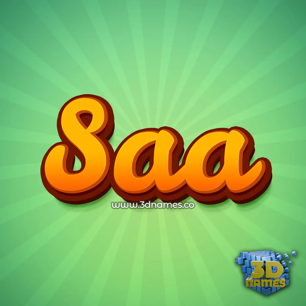 saa in Green Rays style - 3D name wallpaper