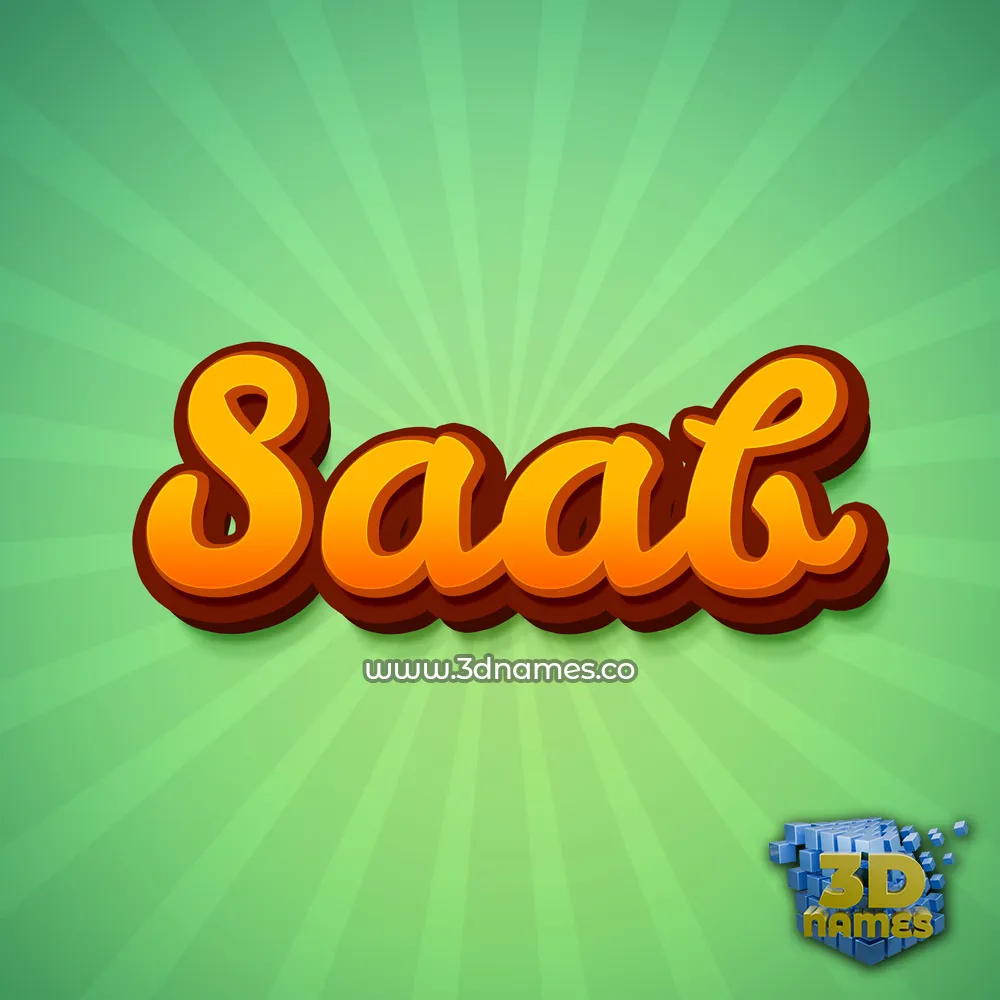 saab in Green Rays style - 3D name wallpaper