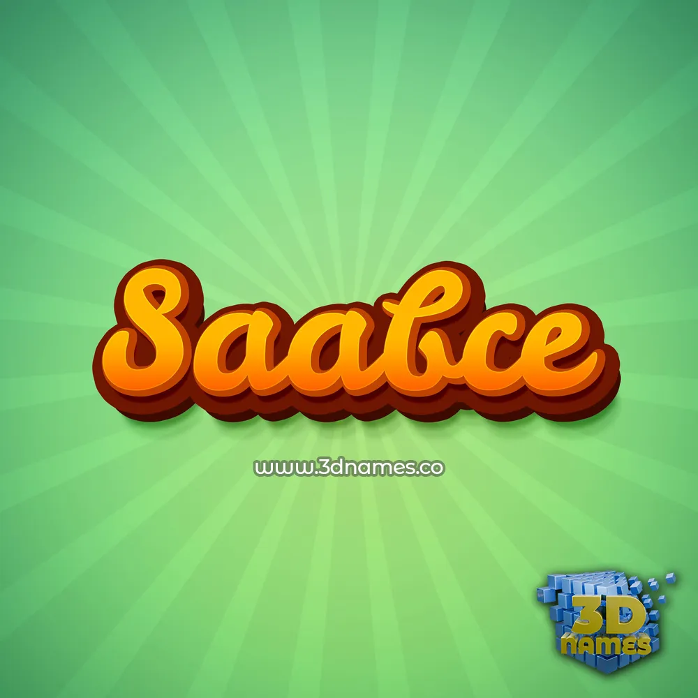 saabce in Green Rays style - 3D name wallpaper