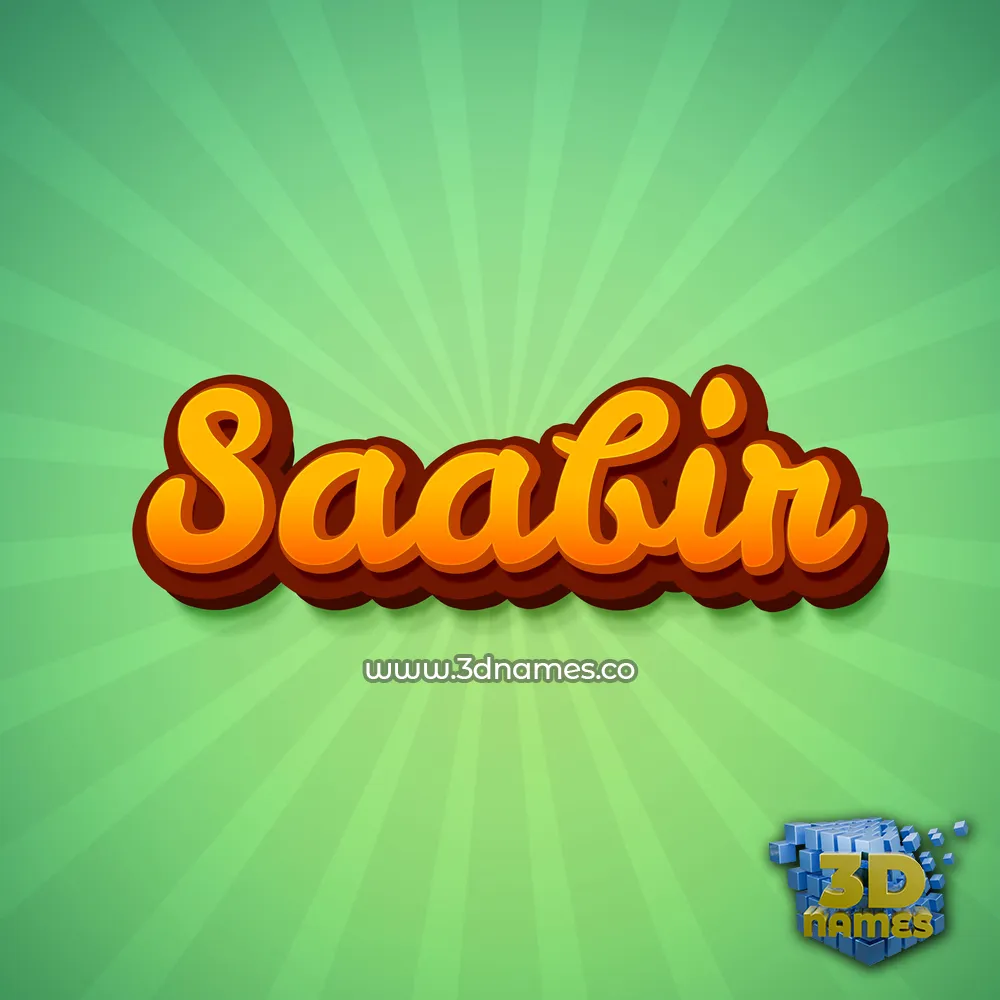 saabir in Green Rays style - 3D name wallpaper