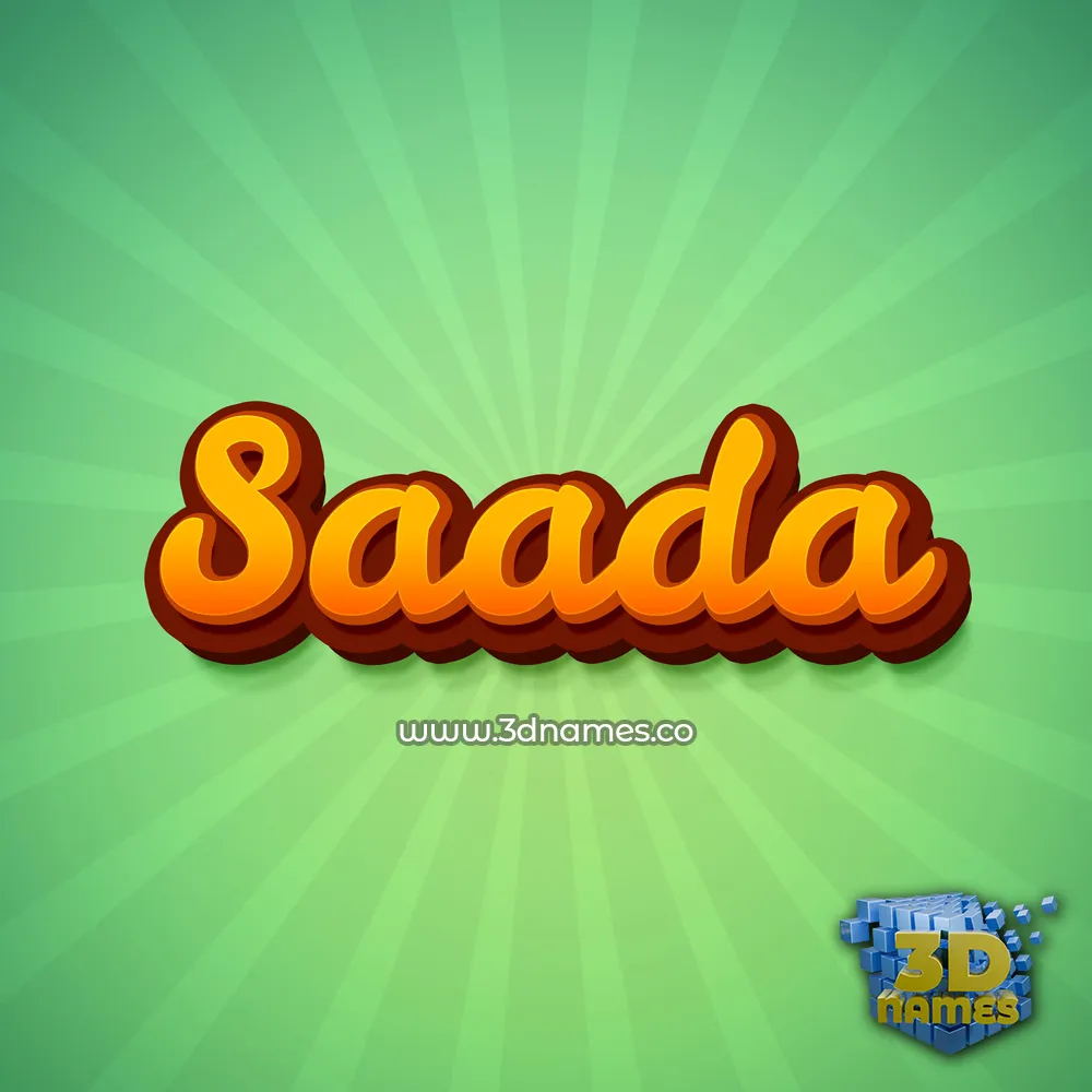 saada in Green Rays style - 3D name wallpaper