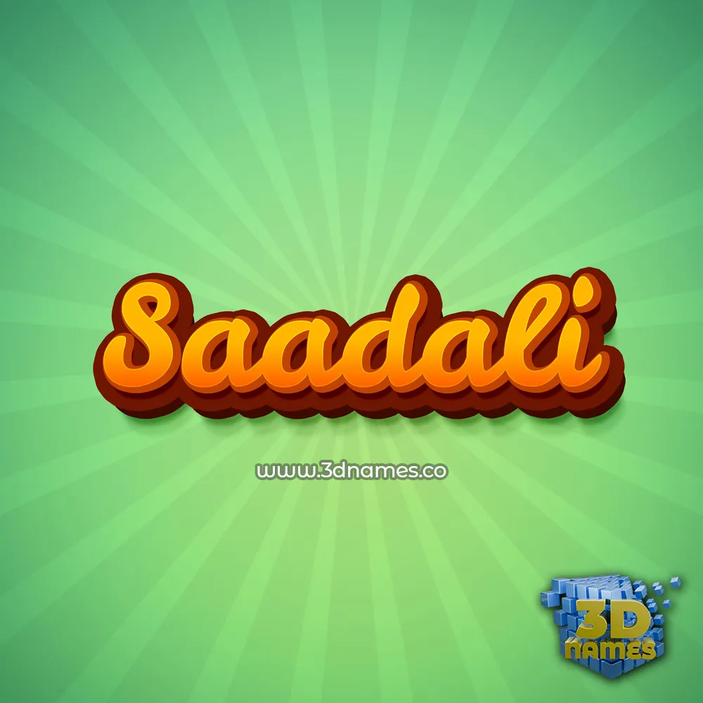 saadali in Green Rays style - 3D name wallpaper