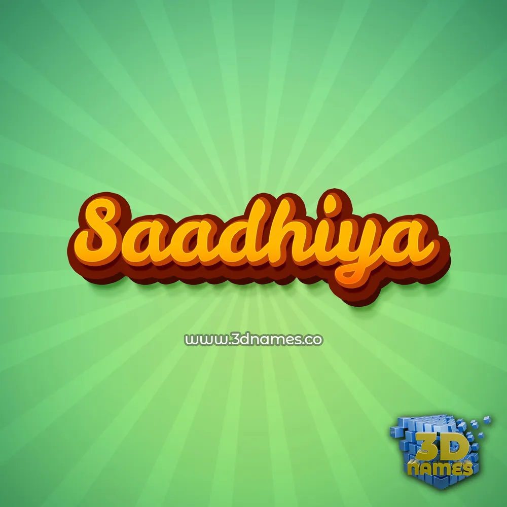 saadhiya in Green Rays style - 3D name wallpaper