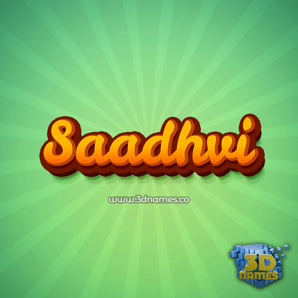 saadhvi in Green Rays style - 3D name wallpaper
