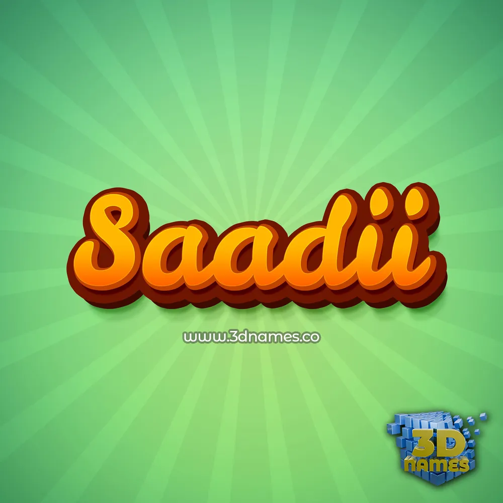saadii in Green Rays style - 3D name wallpaper