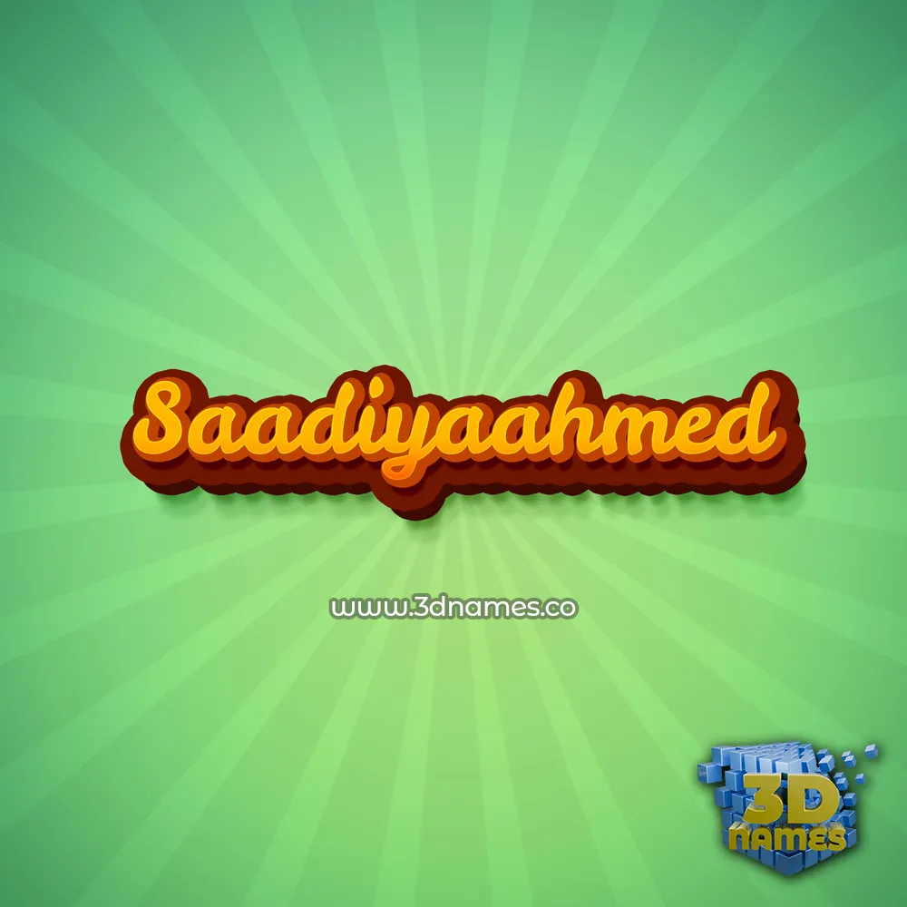 saadiyaahmed in Green Rays style - 3D name wallpaper