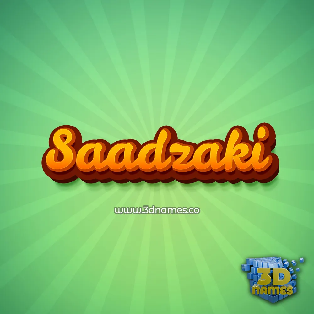 saadzaki in Green Rays style - 3D name wallpaper