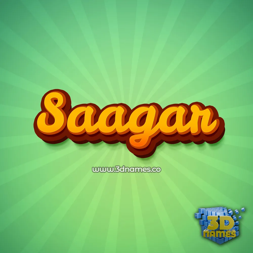 saagar in Green Rays style - 3D name wallpaper