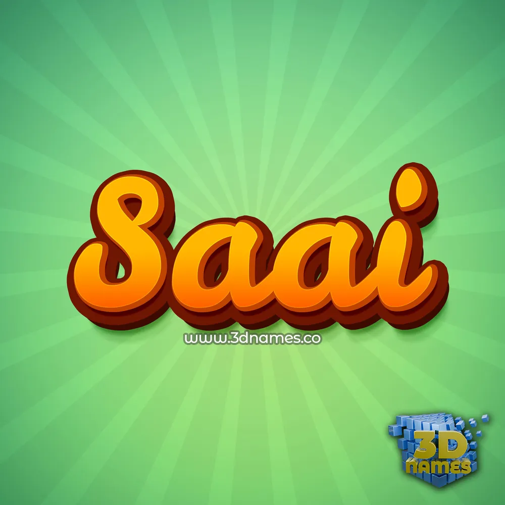 saai in Green Rays style - 3D name wallpaper