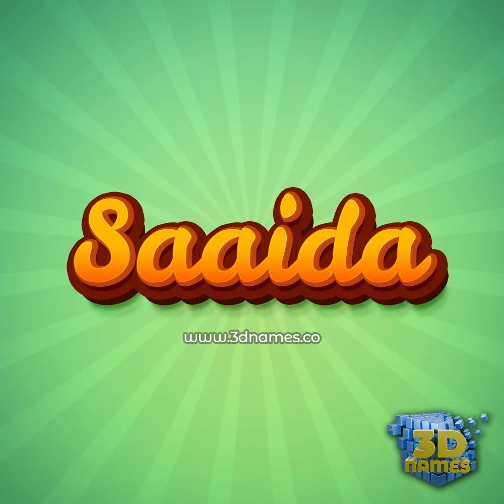 saaida in Green Rays style - 3D name wallpaper