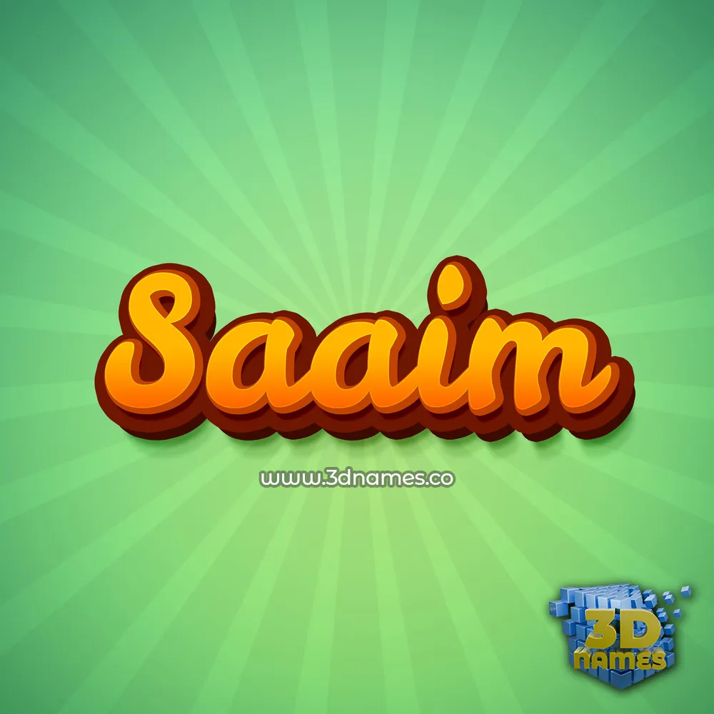 saaim in Green Rays style - 3D name wallpaper