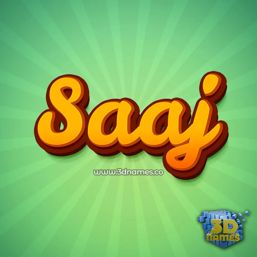 saaj in Green Rays style - 3D name wallpaper
