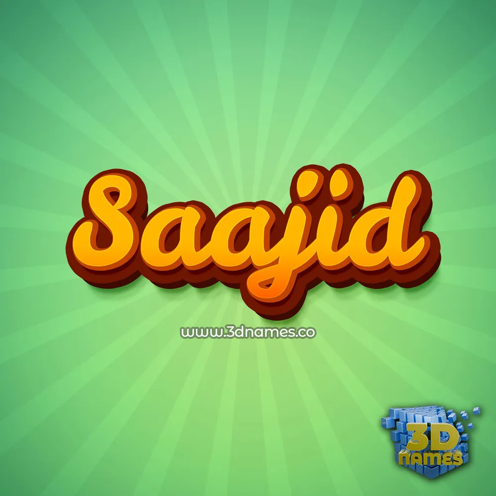 saajid in Green Rays style - 3D name wallpaper
