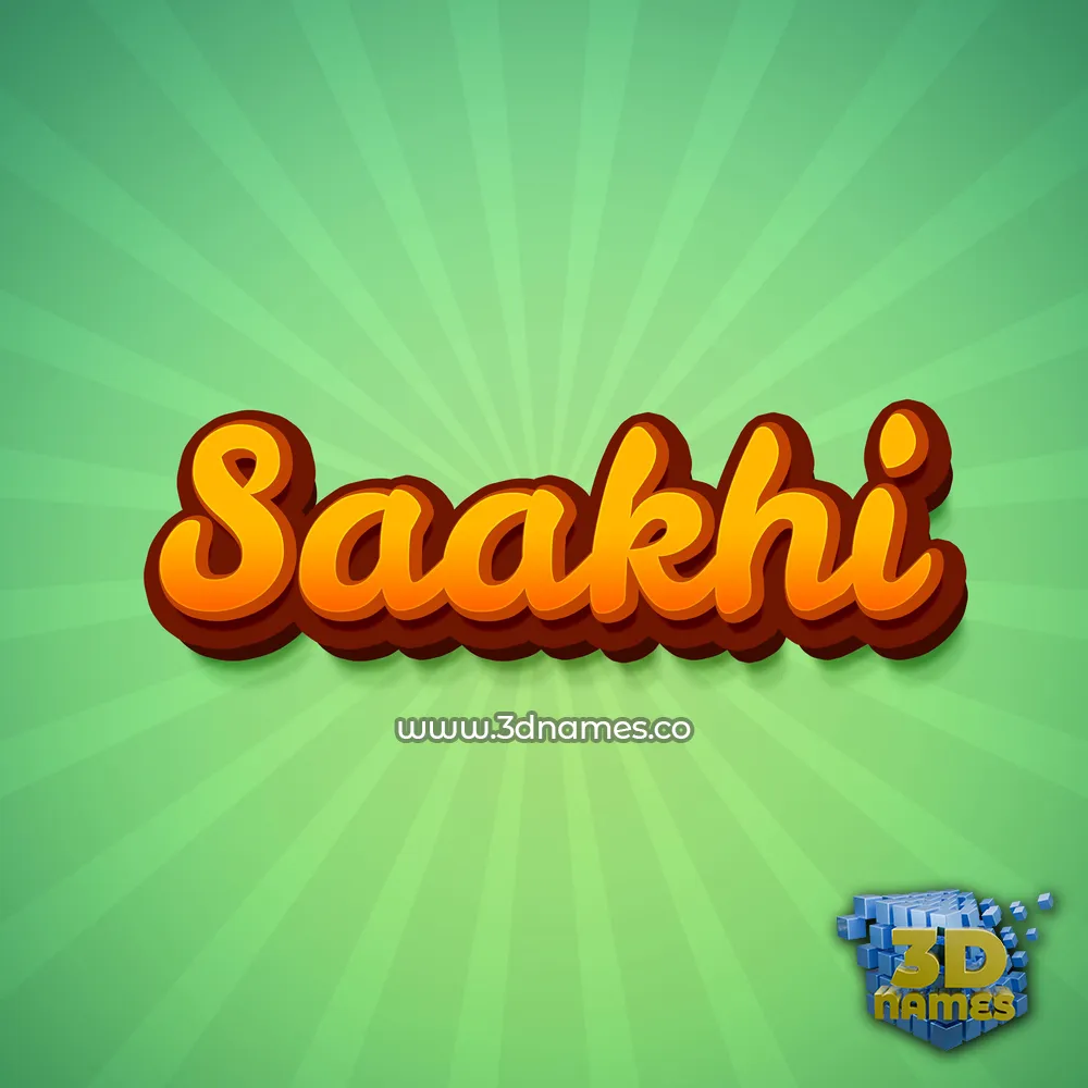 saakhi in Green Rays style - 3D name wallpaper