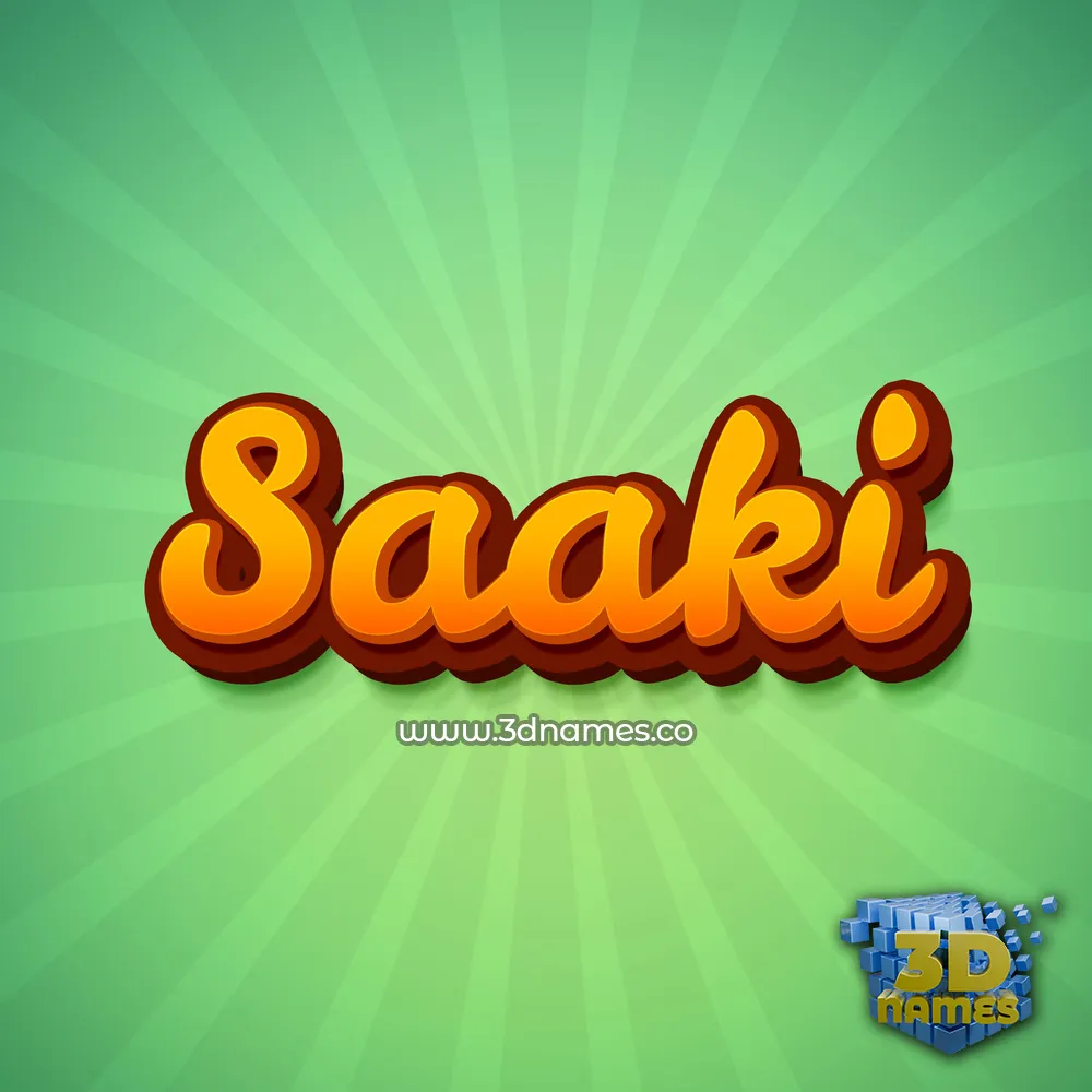 saaki in Green Rays style - 3D name wallpaper