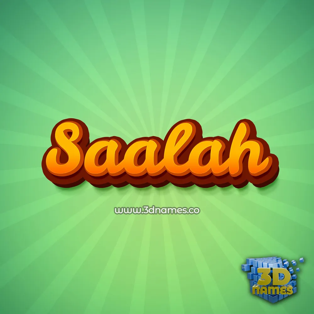 saalah in Green Rays style - 3D name wallpaper