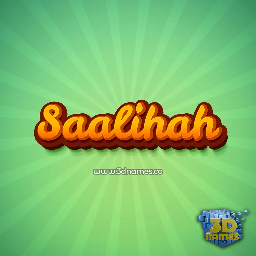 saalihah in Green Rays style - 3D name wallpaper