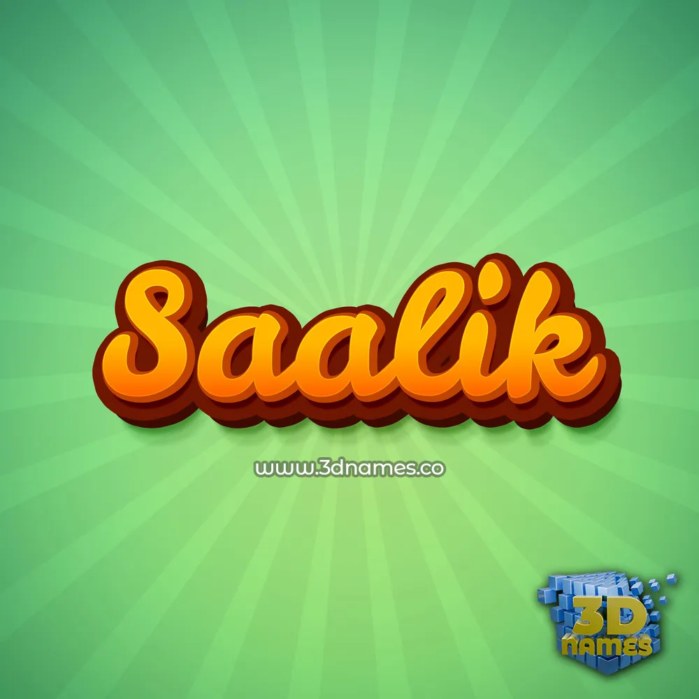 saalik in Green Rays style - 3D name wallpaper