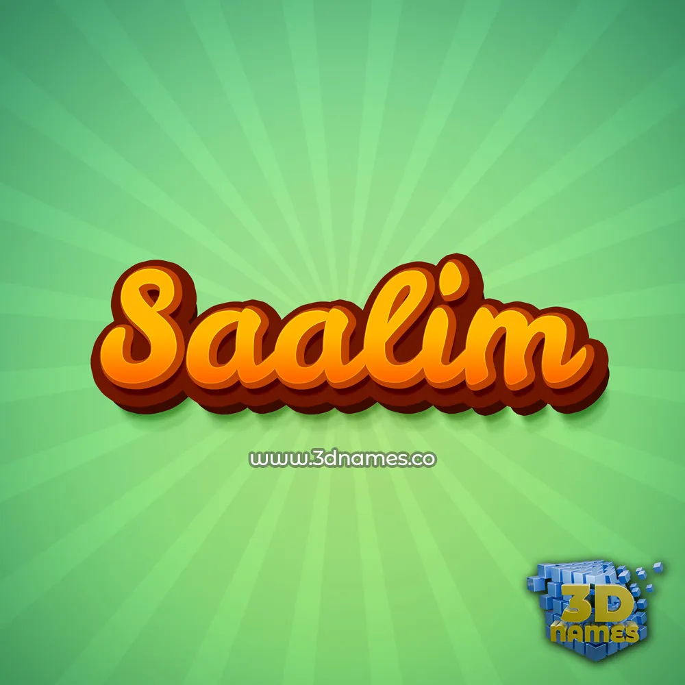 saalim in Green Rays style - 3D name wallpaper