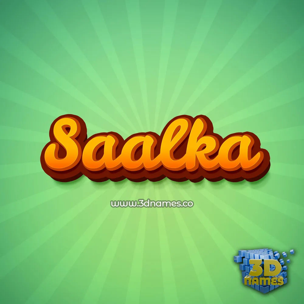saalka in Green Rays style - 3D name wallpaper