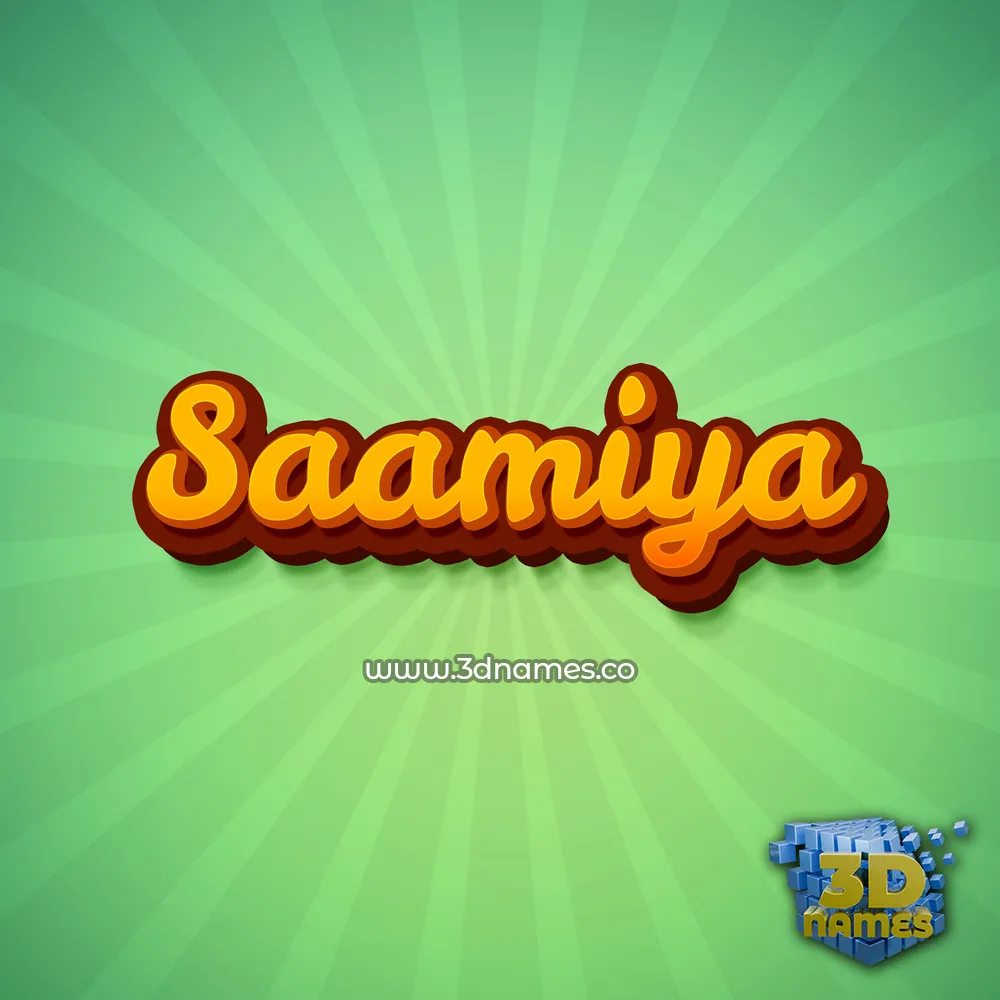 saamiya in Green Rays style - 3D name wallpaper