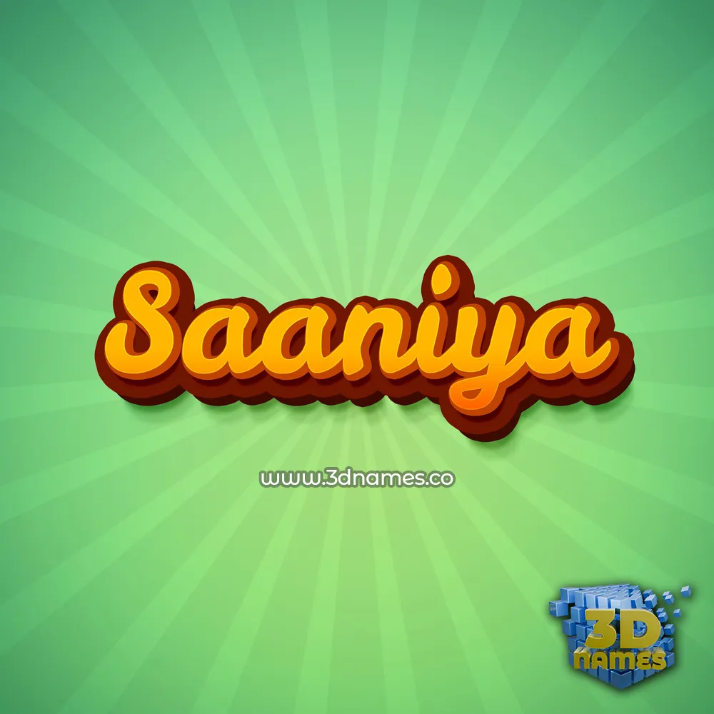 saaniya in Green Rays style - 3D name wallpaper