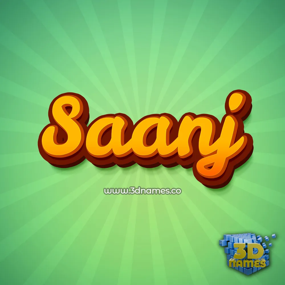saanj in Green Rays style - 3D name wallpaper