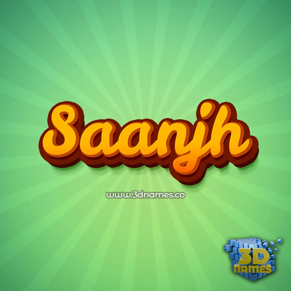 saanjh in Green Rays style - 3D name wallpaper