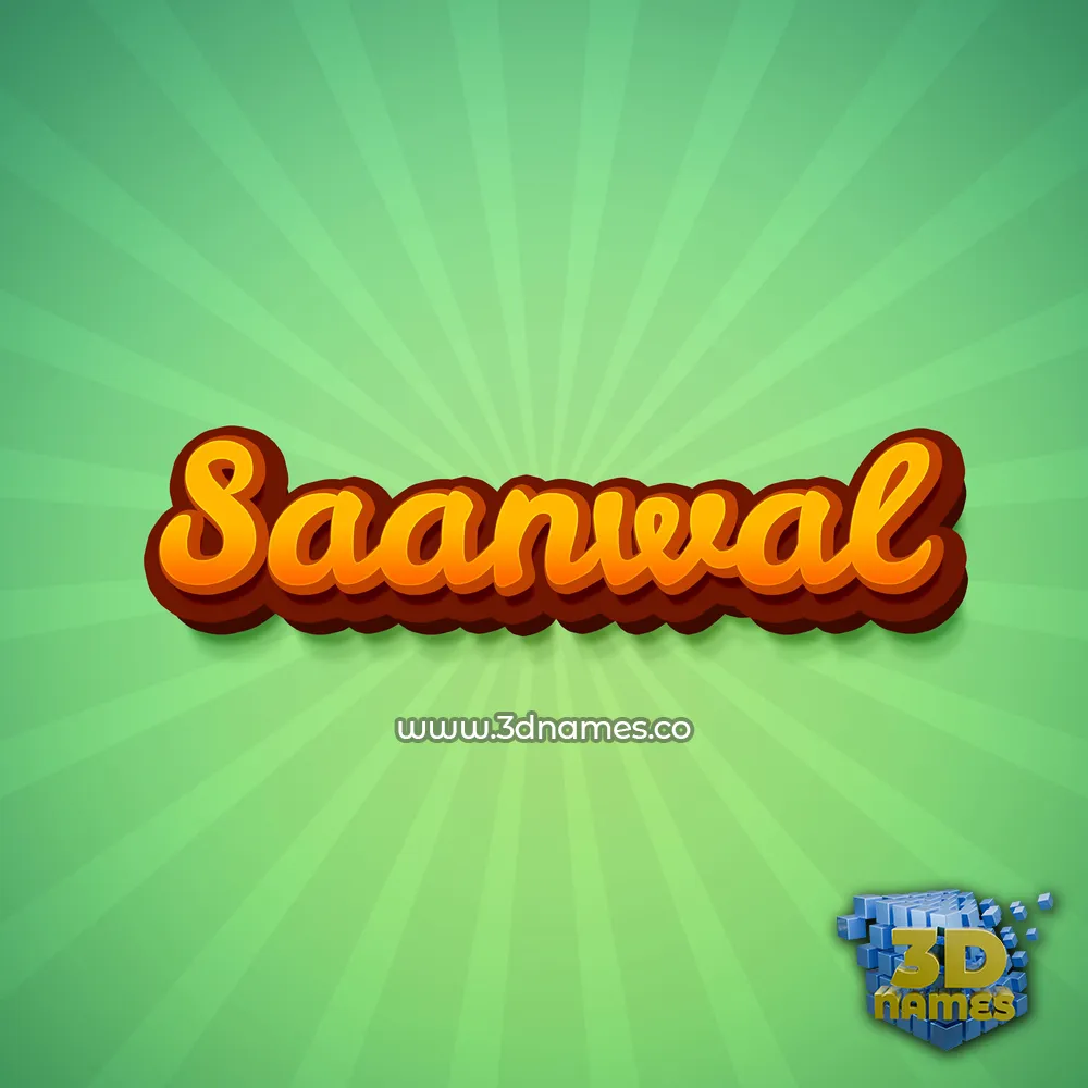 saanwal in Green Rays style - 3D name wallpaper