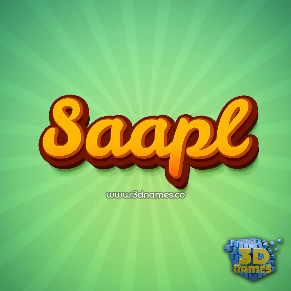 saapl in Green Rays style - 3D name wallpaper