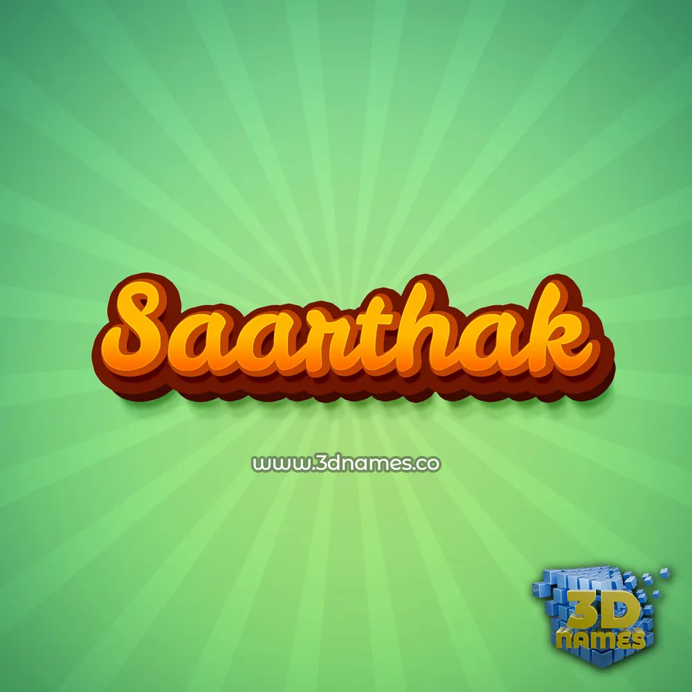 saarthak in Green Rays style - 3D name wallpaper