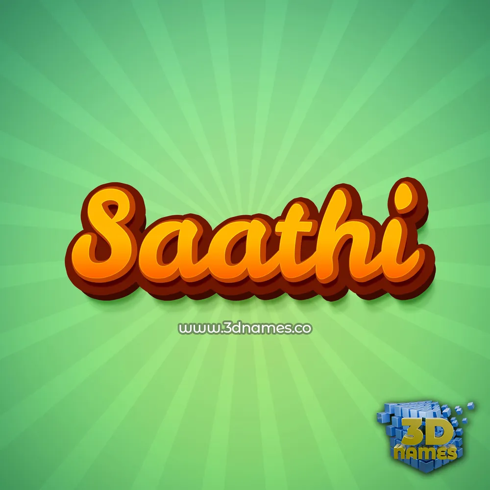 saathi in Green Rays style - 3D name wallpaper