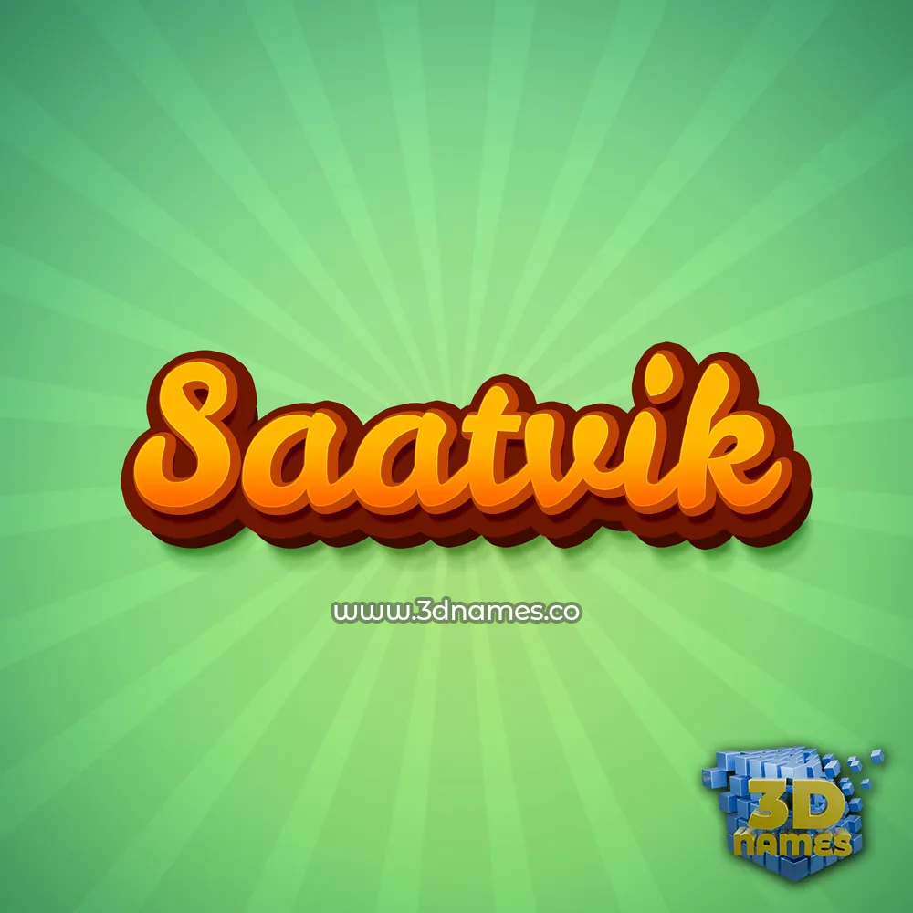 saatvik in Green Rays style - 3D name wallpaper