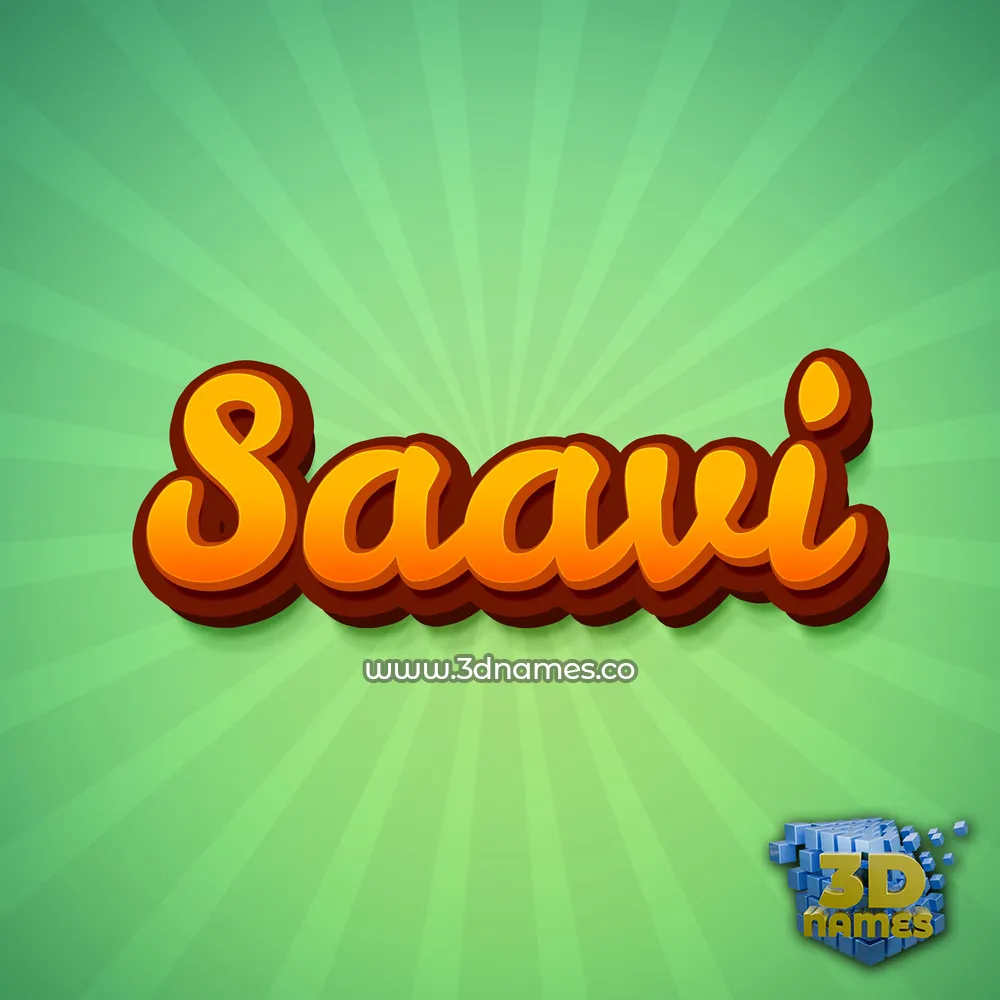 saavi in Green Rays style - 3D name wallpaper