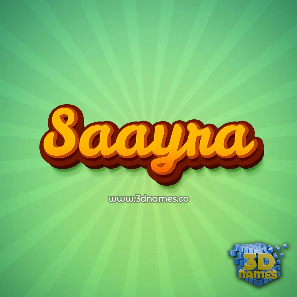 saayra in Green Rays style - 3D name wallpaper
