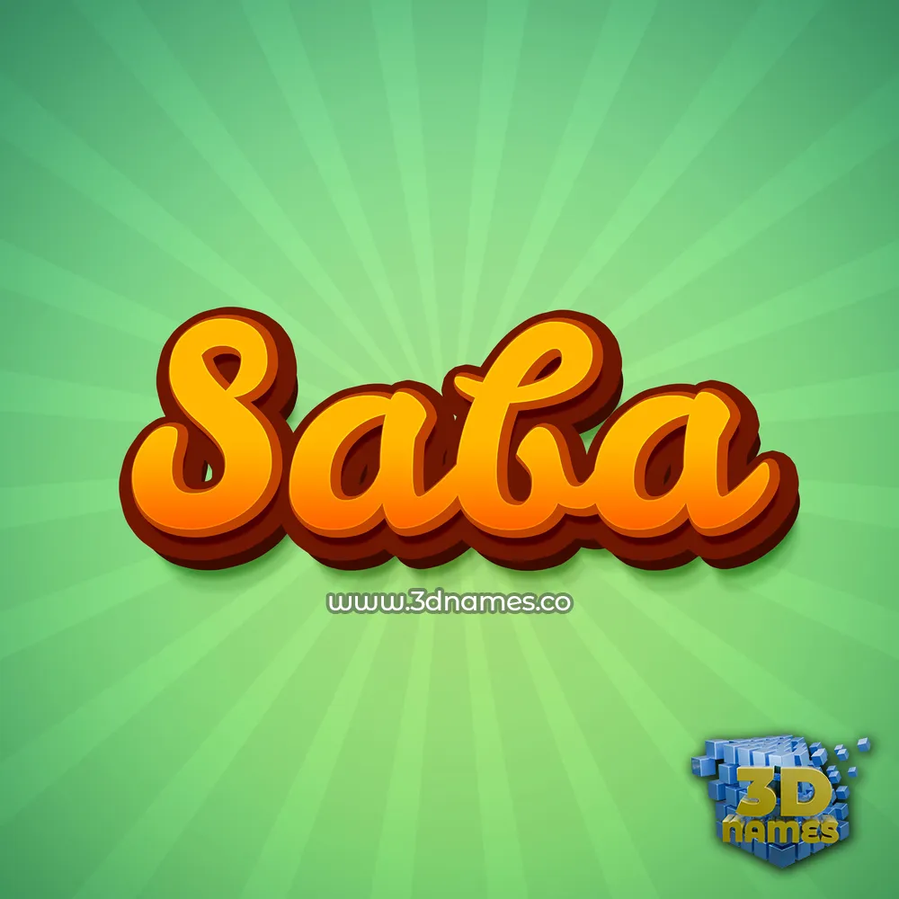 saba in Green Rays style - 3D name wallpaper