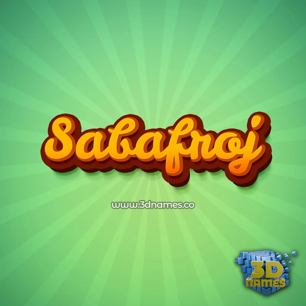 sabafroj in Green Rays style - 3D name wallpaper