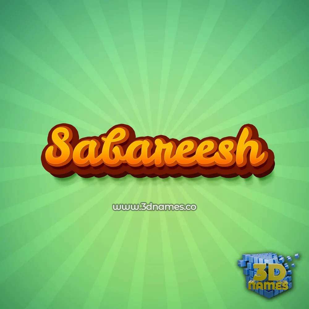 sabareesh in Green Rays style - 3D name wallpaper