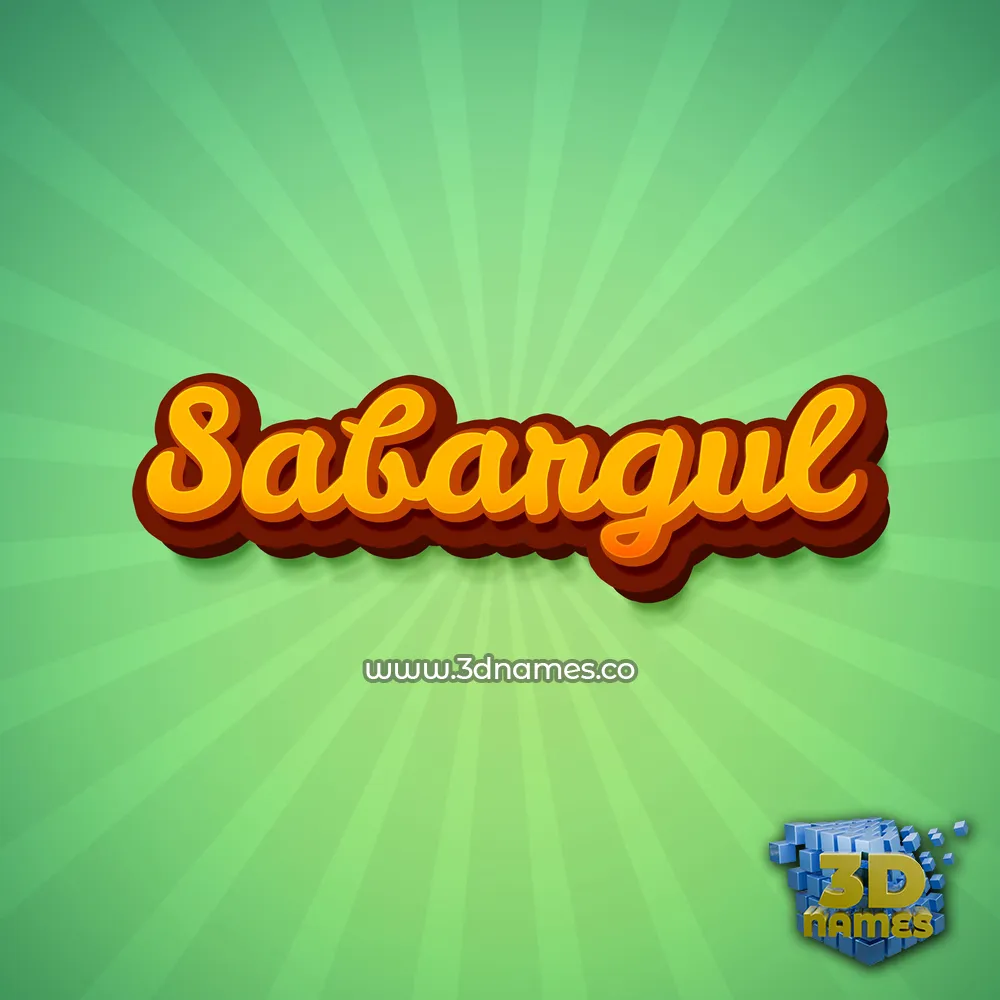 sabargul in Green Rays style - 3D name wallpaper