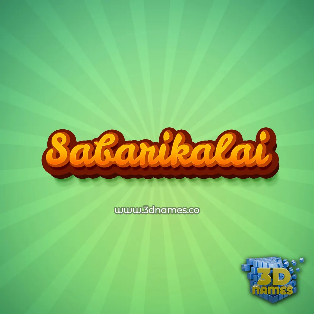sabarikalai in Green Rays style - 3D name wallpaper