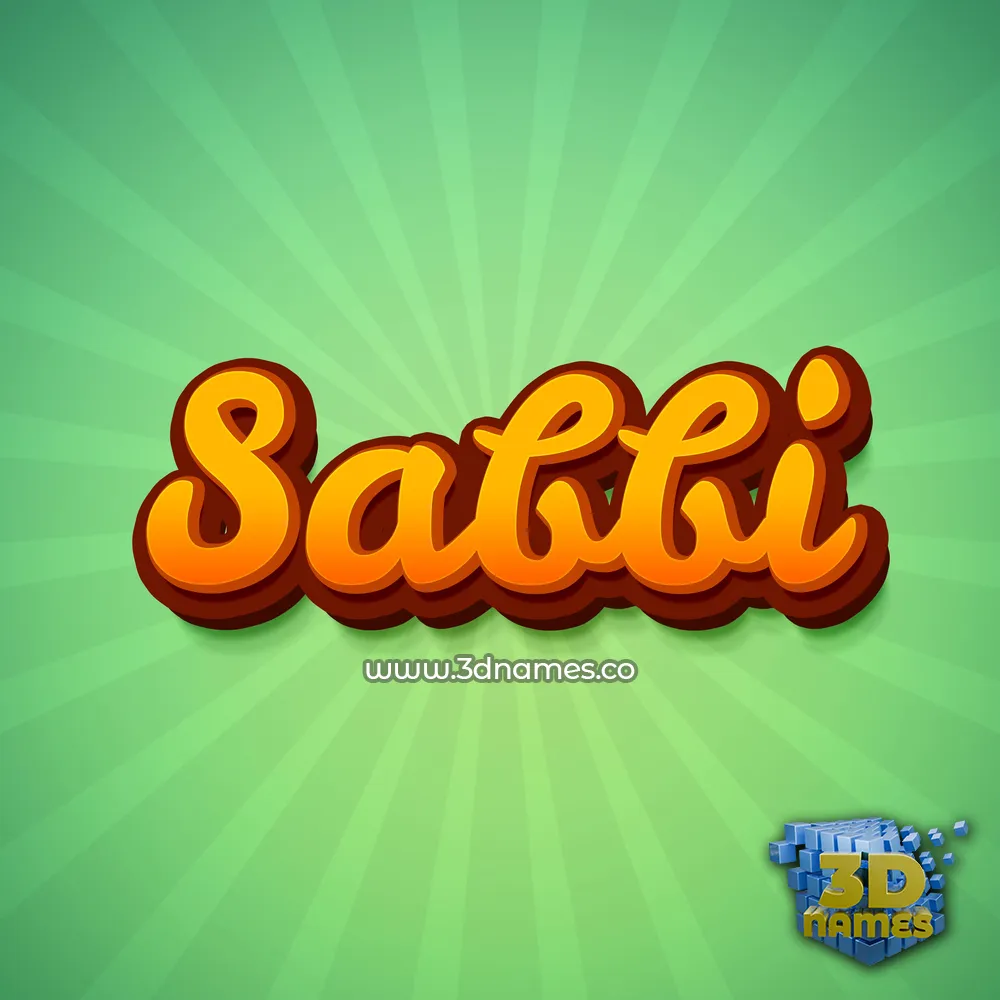 sabbi in Green Rays style - 3D name wallpaper