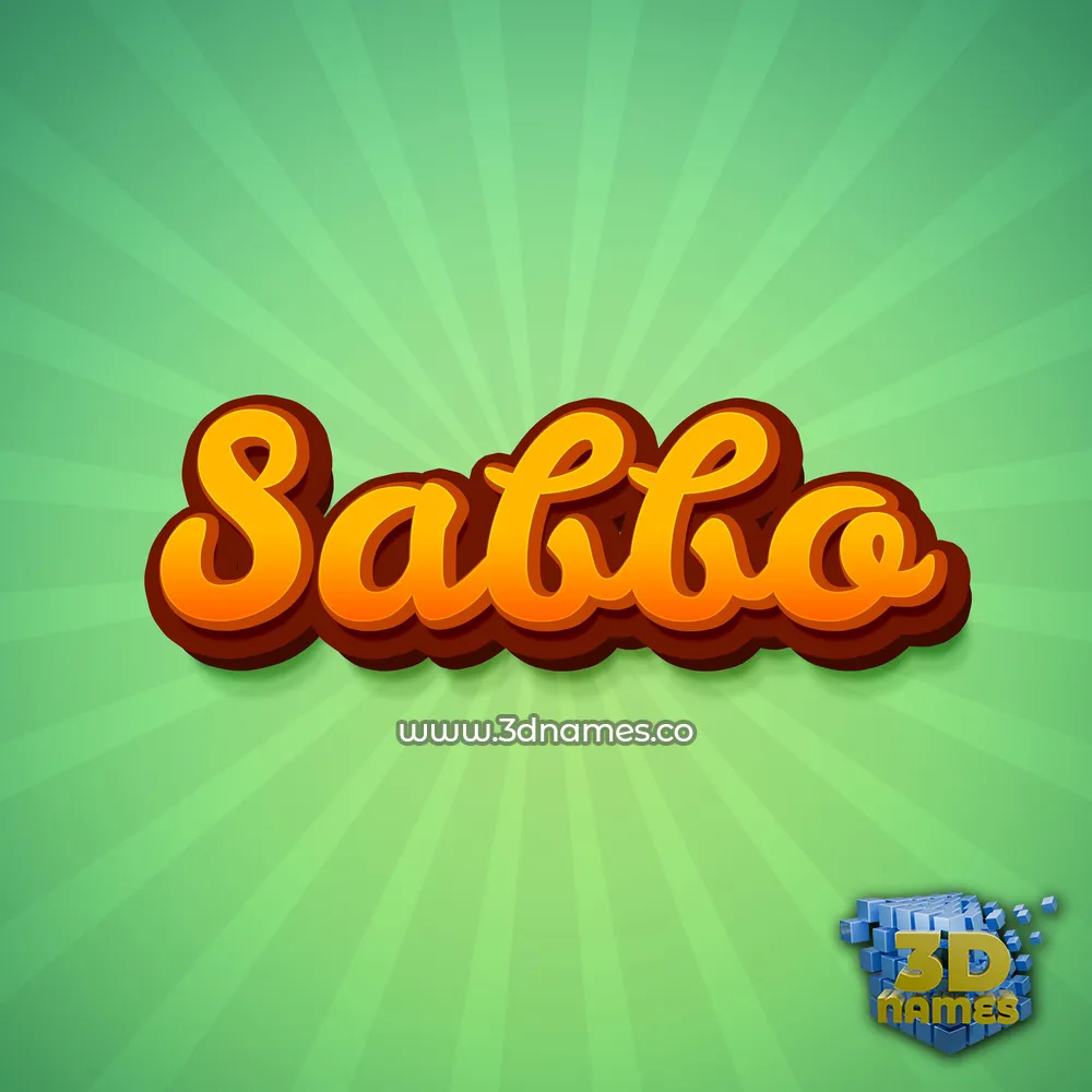 sabbo in Green Rays style - 3D name wallpaper