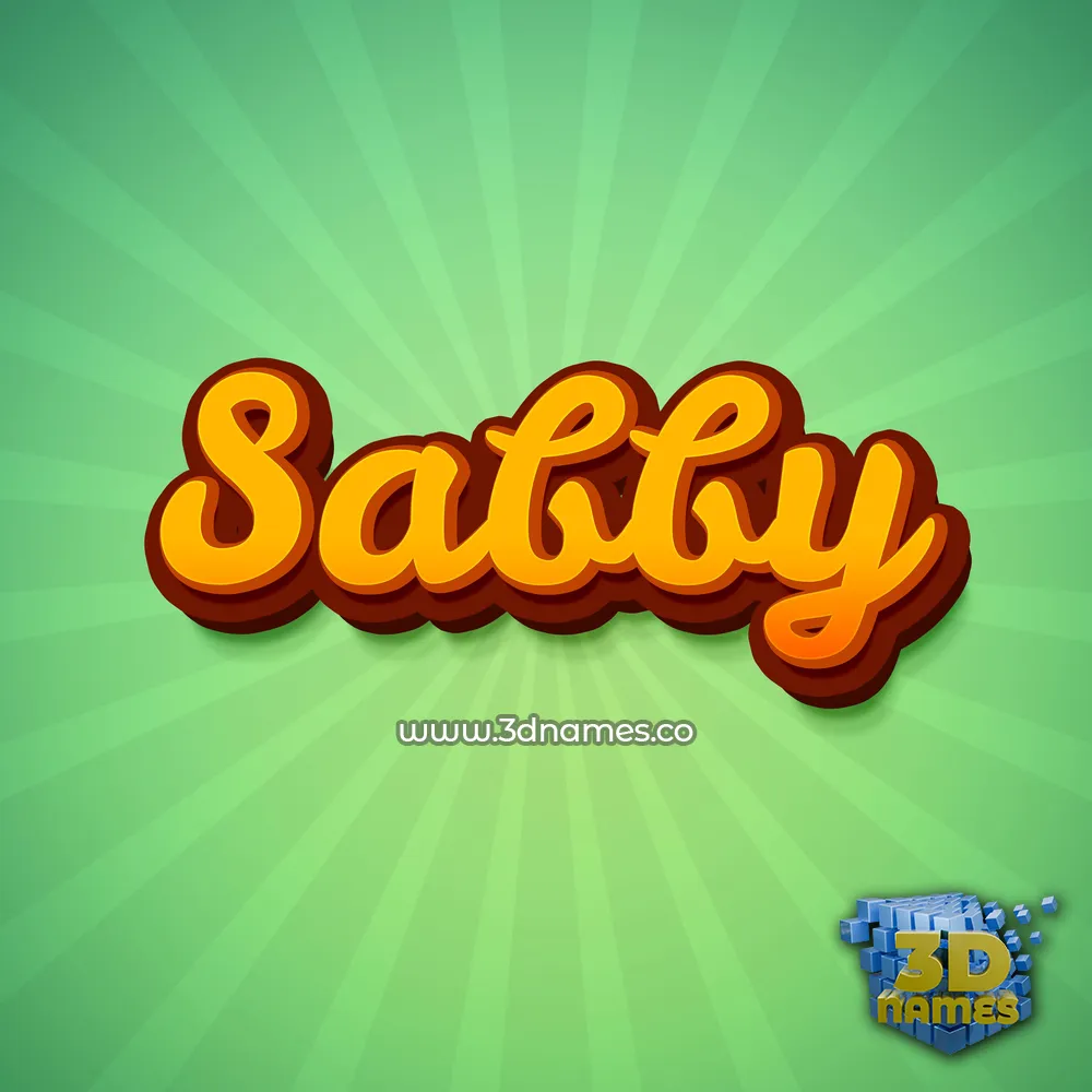 sabby in Green Rays style - 3D name wallpaper