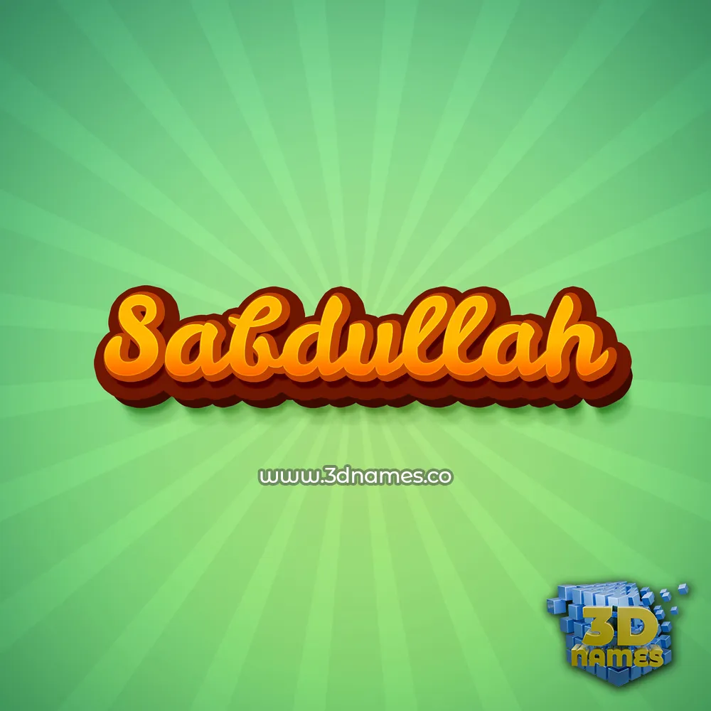 sabdullah in Green Rays style - 3D name wallpaper